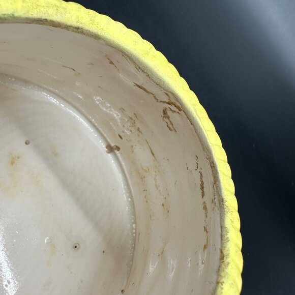 Vintage Hat Planter Inarco Japan Yellow Feather Mid Century Kitsch Decor Ceramic - Picture 10 of 14